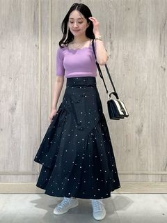 asymmetrical layered flared skirt