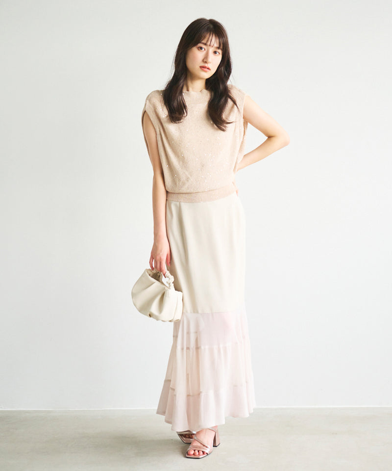 chiffon tiered mermaid skirt