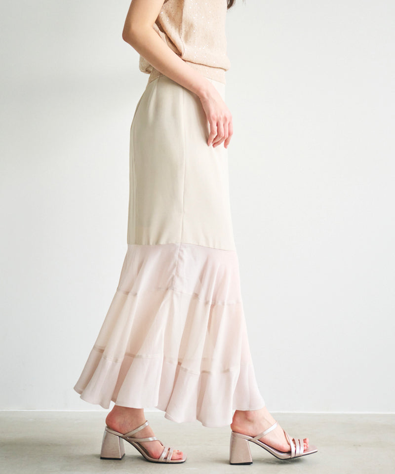 chiffon tiered mermaid skirt