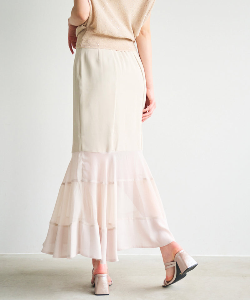 chiffon tiered mermaid skirt