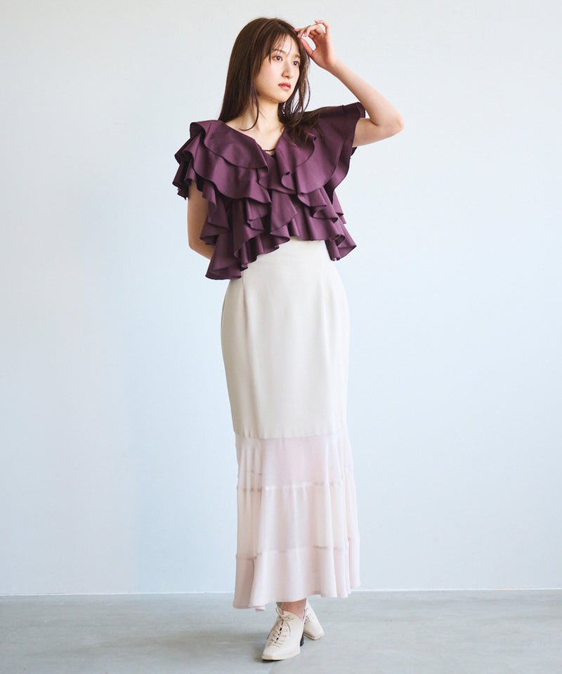 chiffon tiered mermaid skirt