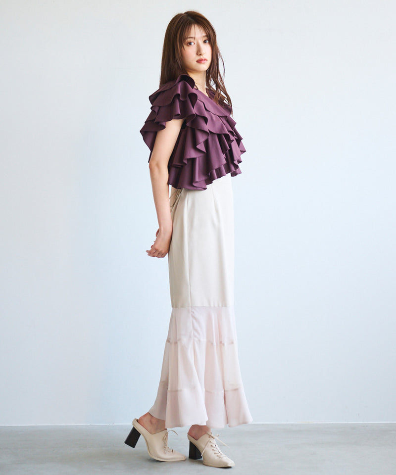 chiffon tiered mermaid skirt