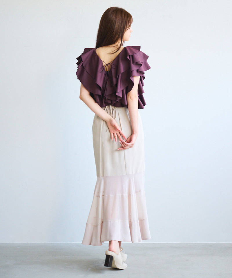 chiffon tiered mermaid skirt