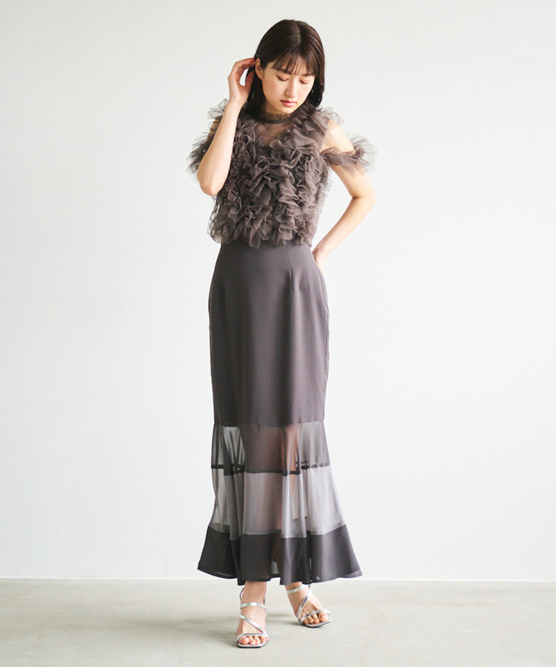 chiffon tiered mermaid skirt