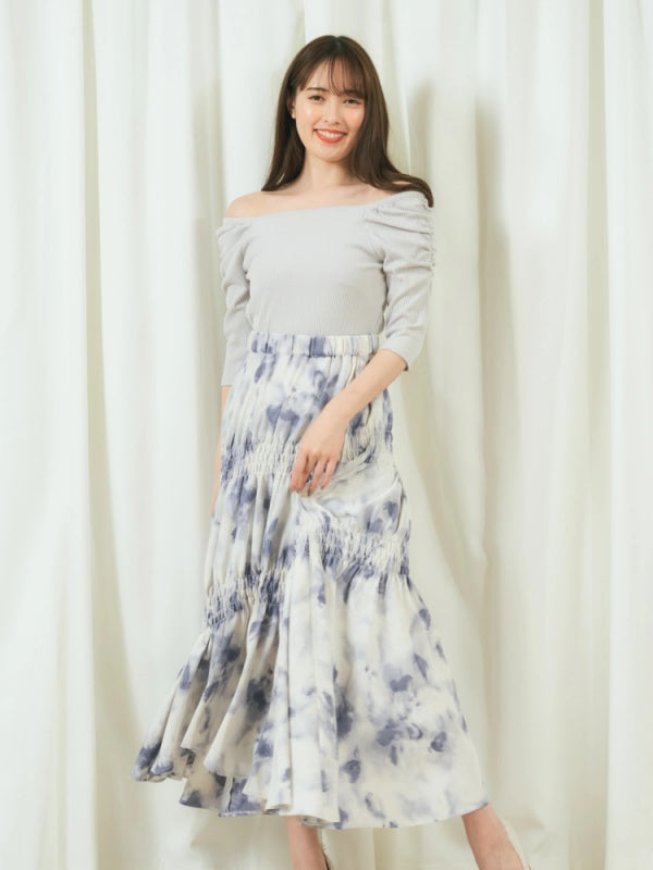 Herlipto Pleated Wanita Chiffon Long Skirt